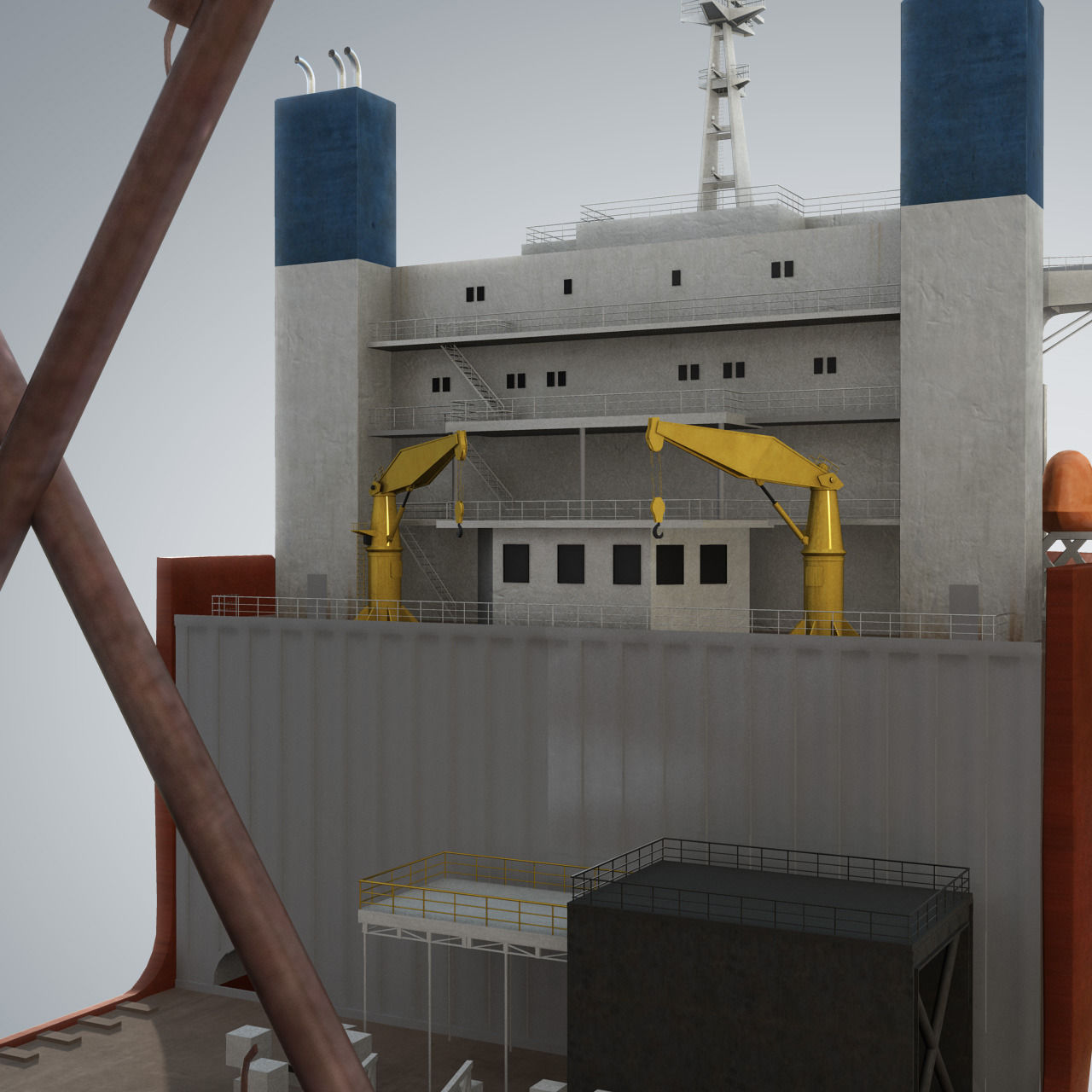 Dockwise Marine Heavy Transport Vessel 3D model_5