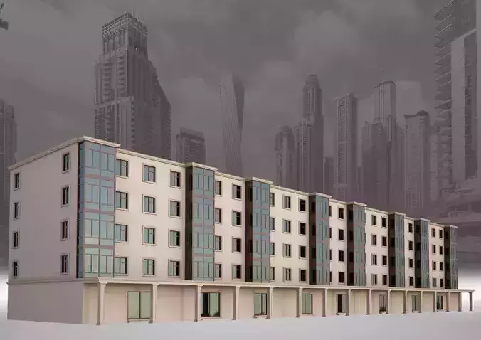 Modern stone facade building