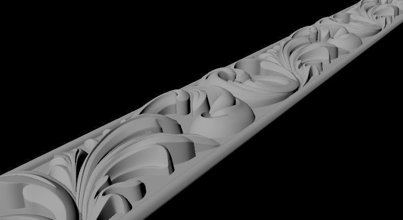 carved baguette  3D model_2