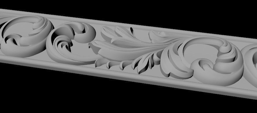 carved baguette  3D model_3