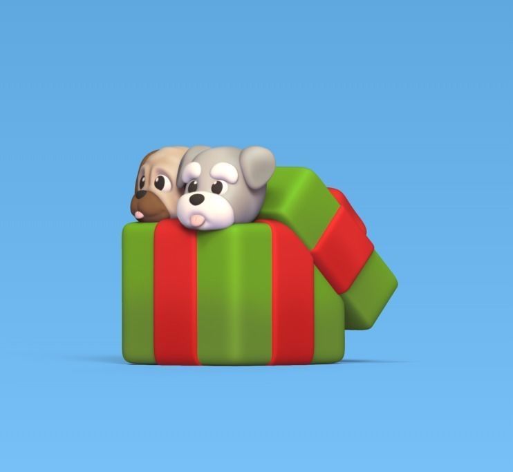 Gift Puppies 3D print model_1