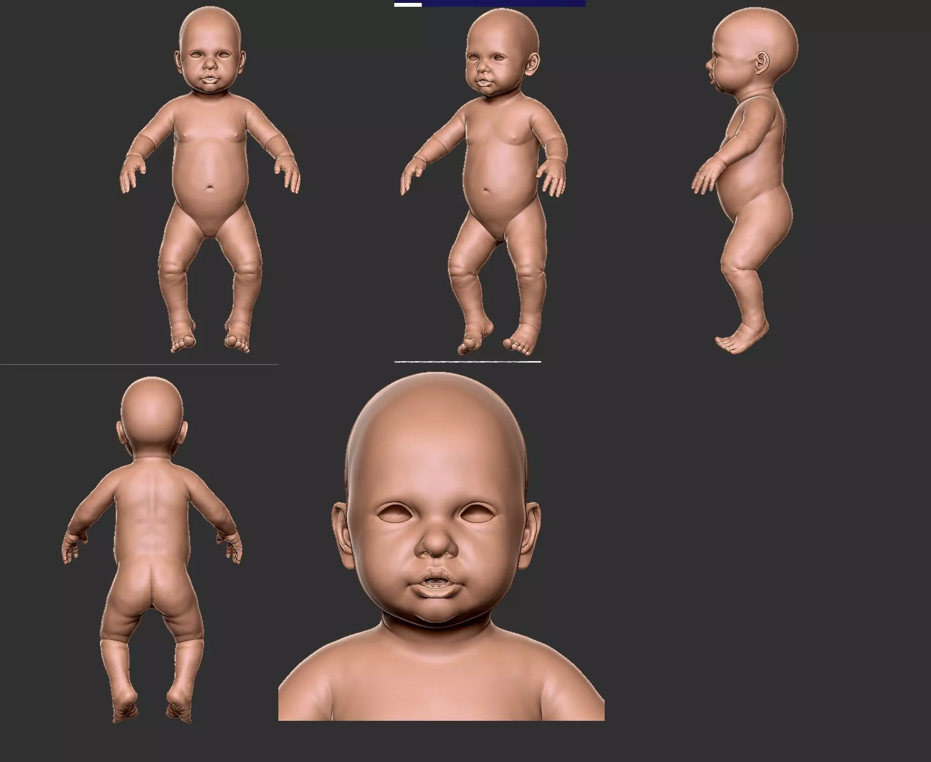 Realistic Baby 3Dprint  3D model_0
