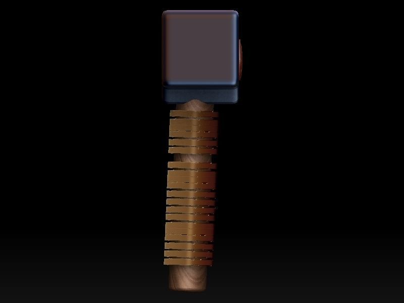 stylized fantasy battle hammer 3D model 3D model_4