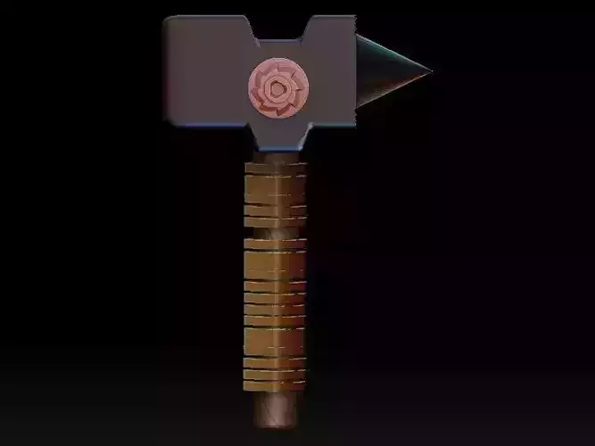 stylized fantasy battle hammer 3D model