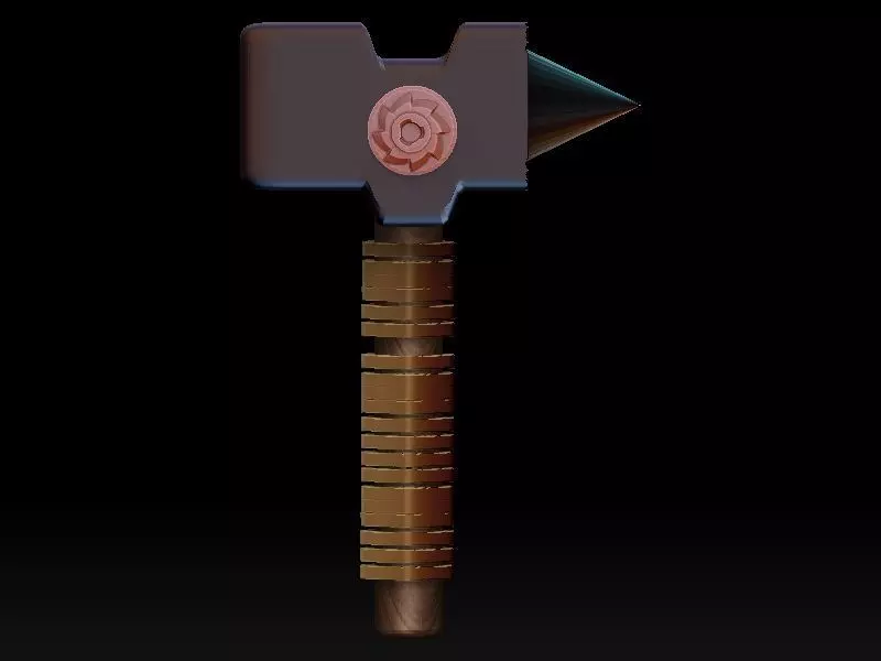stylized fantasy battle hammer 3D model 3D model_0