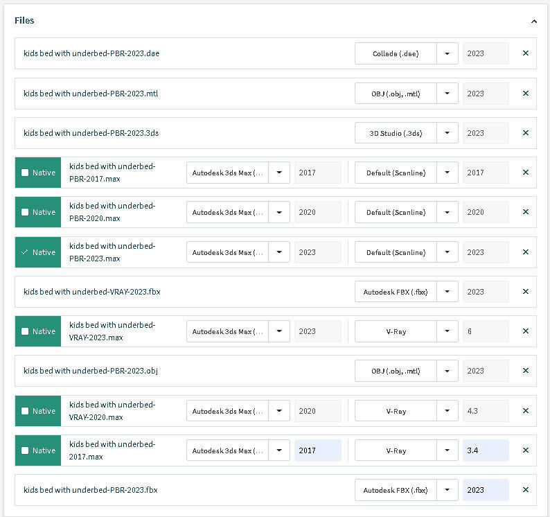 kids bed with underbed 3D model_16