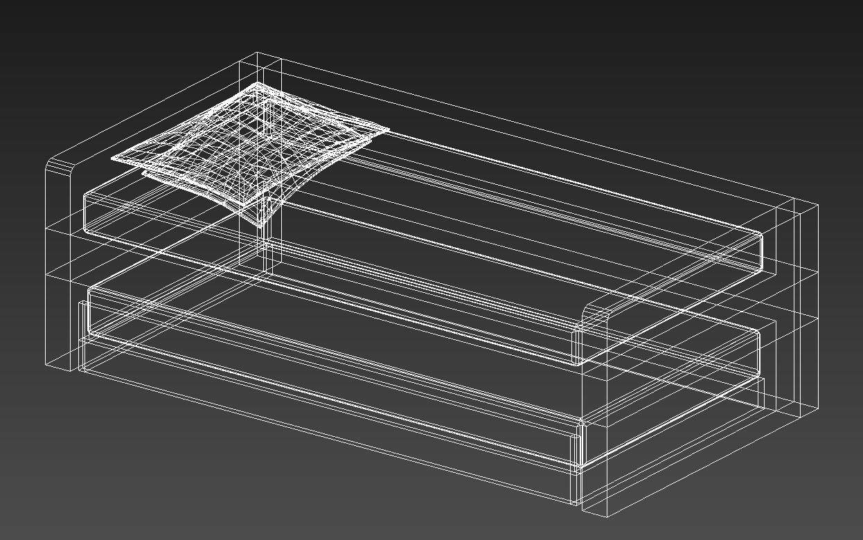 kids bed with underbed 3D model_14