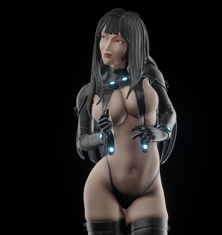 Reika Shimohira GANTZ 1to10 scale statue - STL 3d printable file 3D print model_2