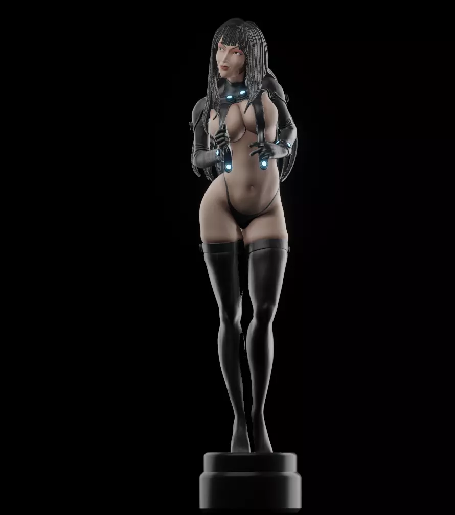 Reika Shimohira GANTZ 90 mm statue - STL 3d printable file 3D print model_0