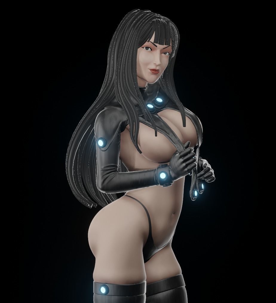 Reika Shimohira GANTZ 90 mm statue - STL 3d printable file 3D print model_3
