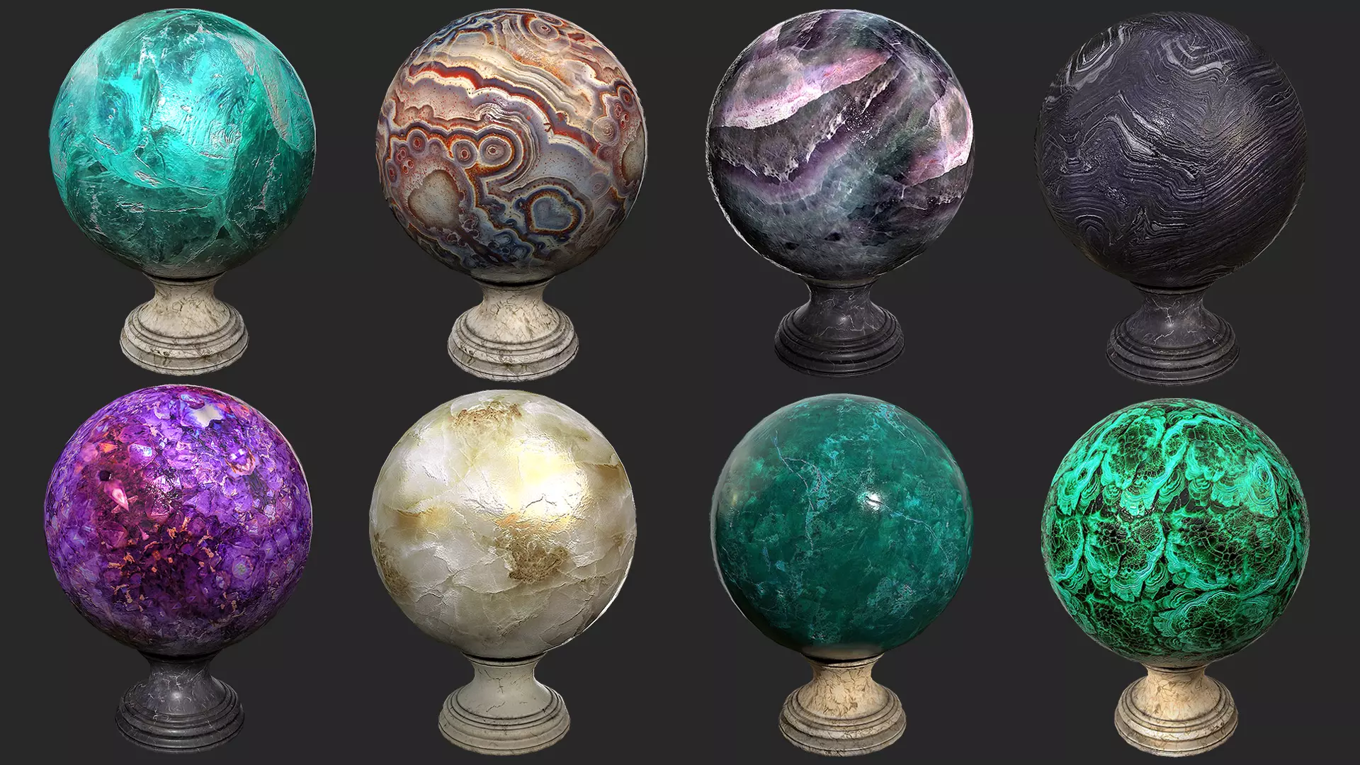 Fortune Teller Set Low-poly 3D model_0