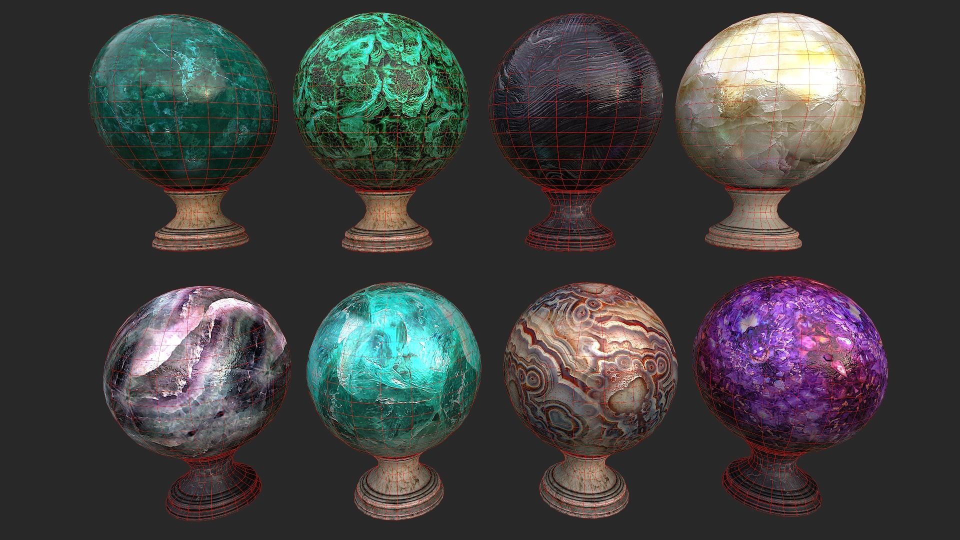 Fortune Teller Set Low-poly 3D model_5