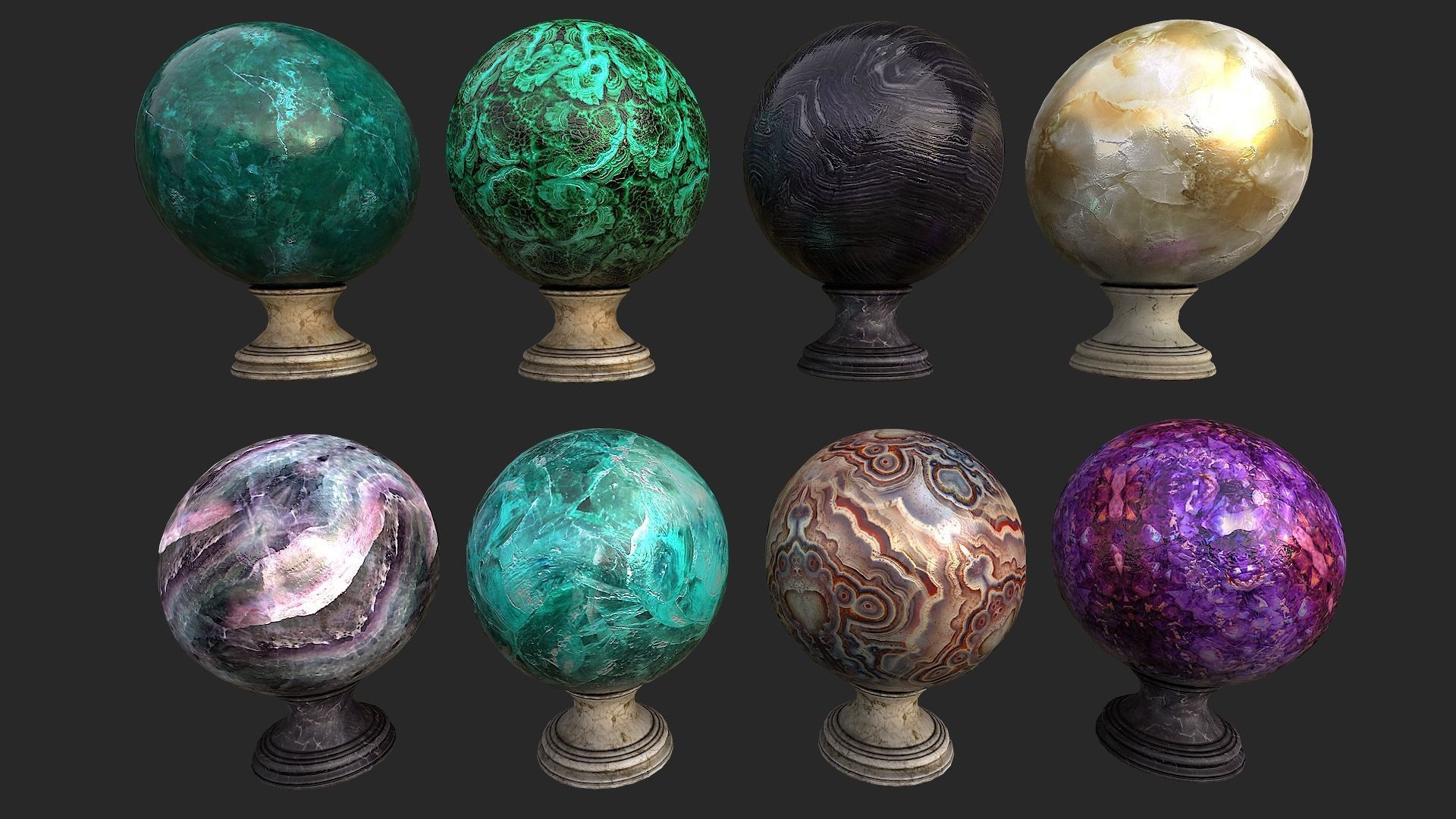 Fortune Teller Set Low-poly 3D model_2