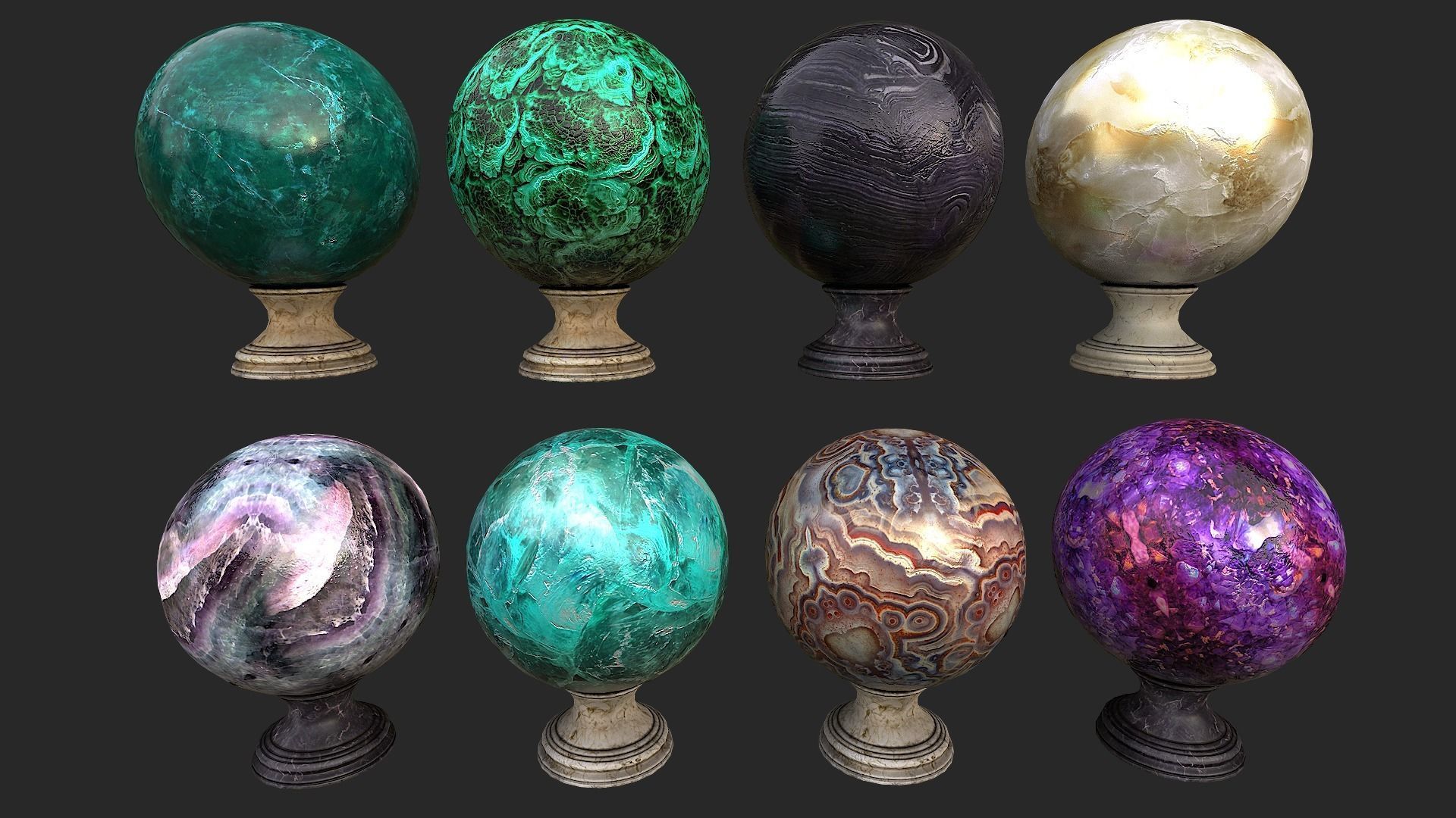 Fortune Teller Set Low-poly 3D model_3