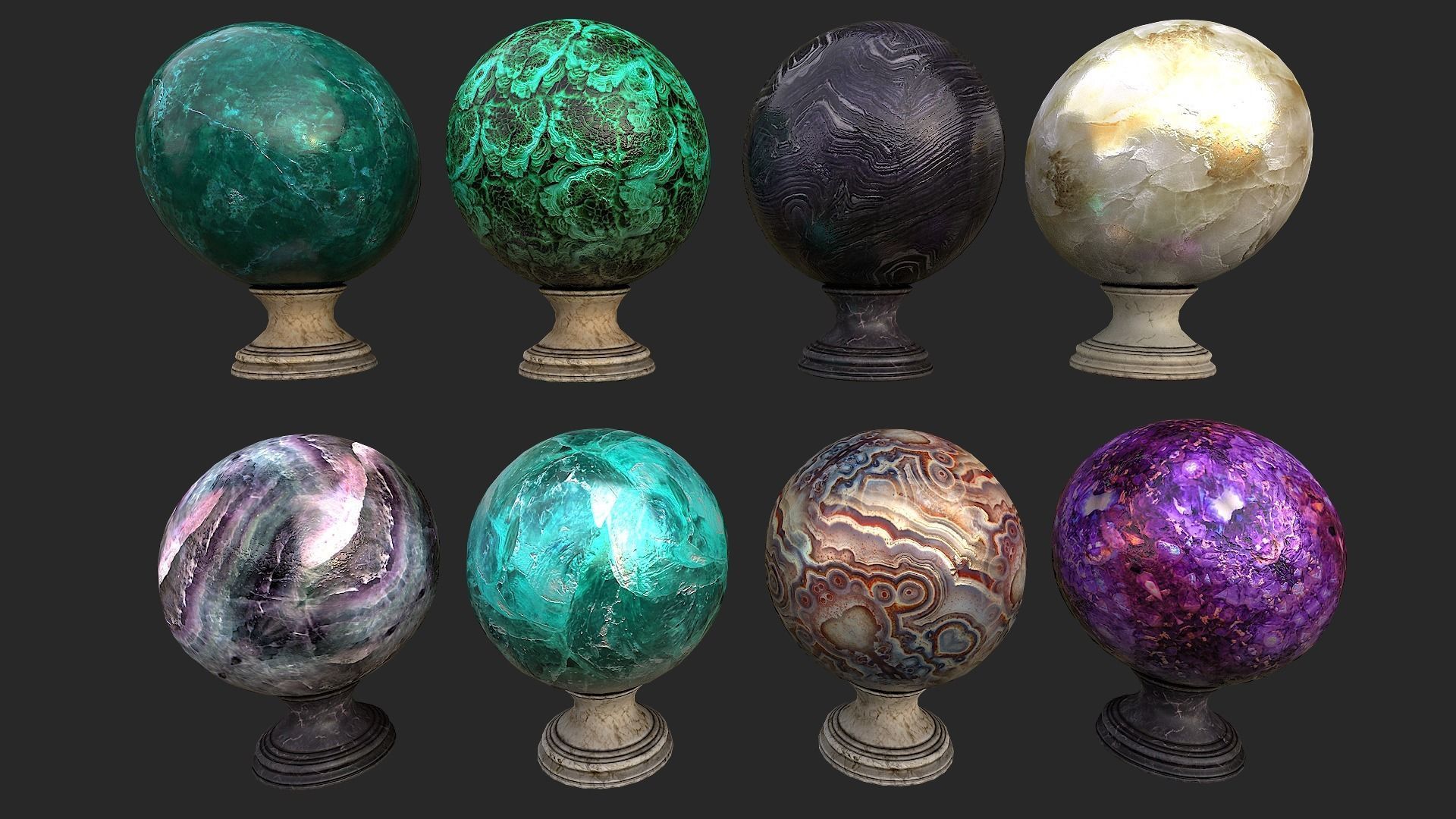 Fortune Teller Set Low-poly 3D model_4