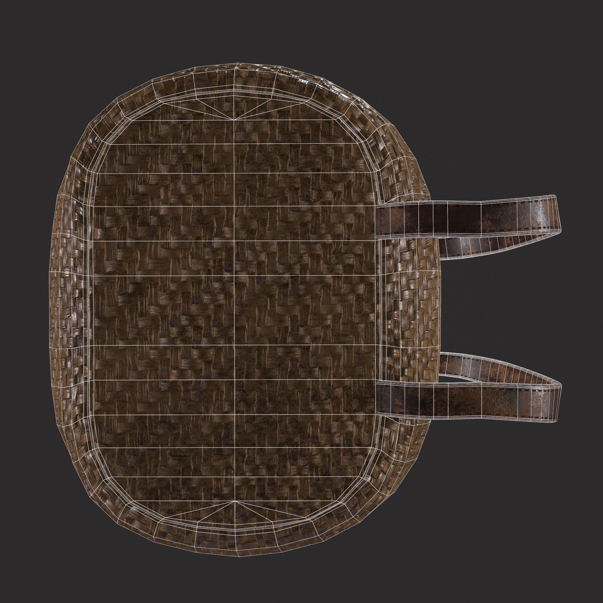Woven Backpack Basket Low-poly 3D model_10