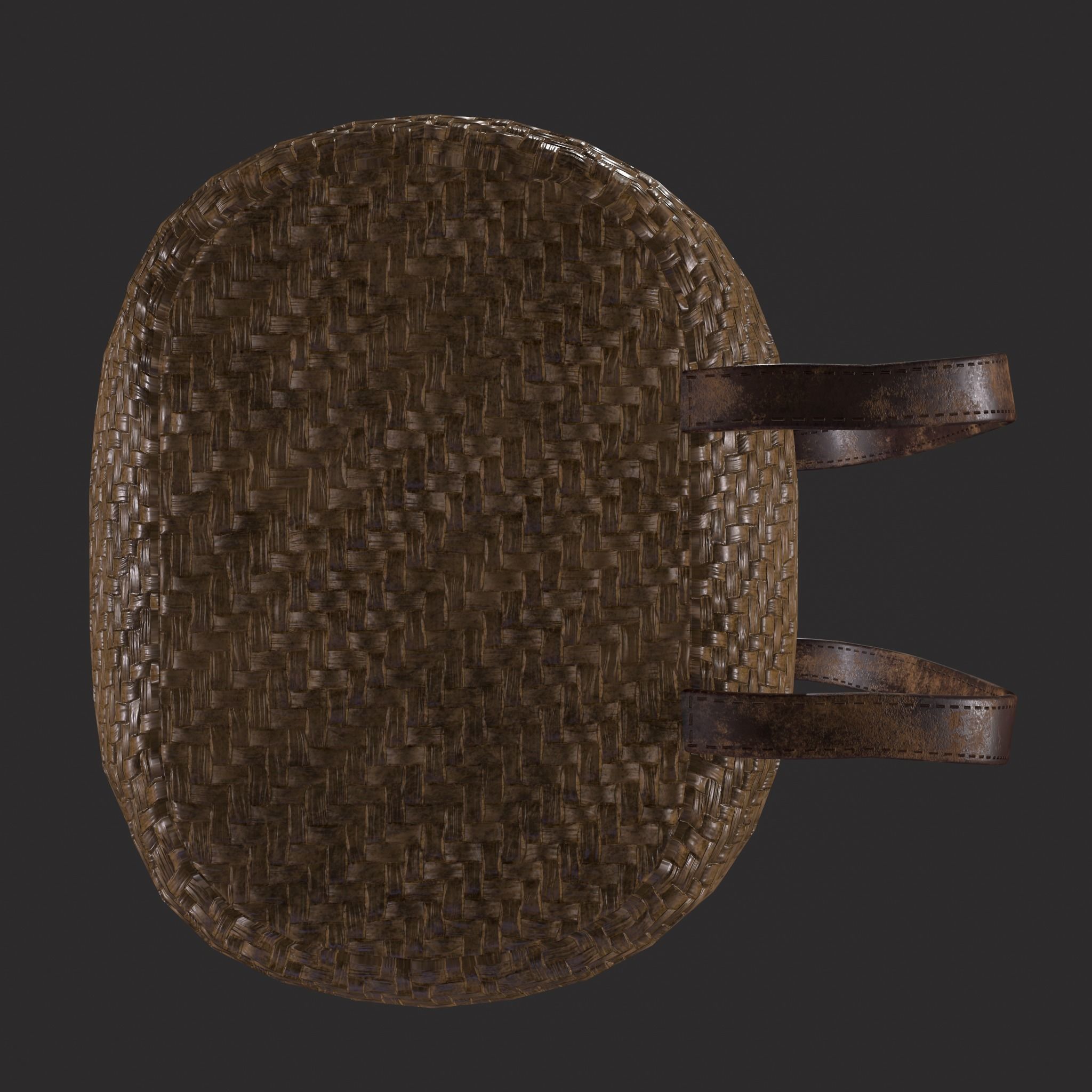 Woven Backpack Basket Low-poly 3D model_9