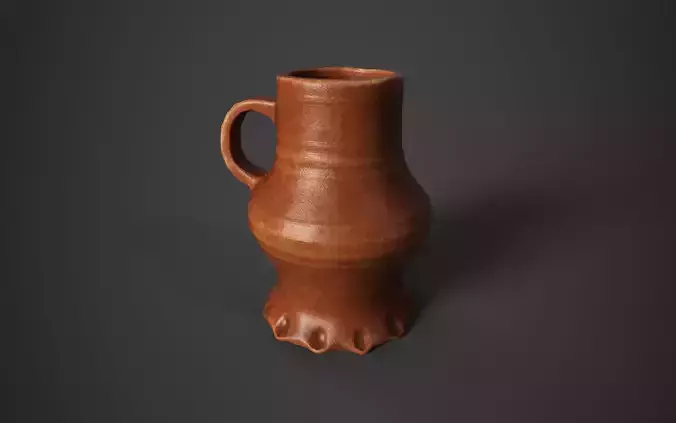 Medieval Stoneware Mug Low-poly 3D model