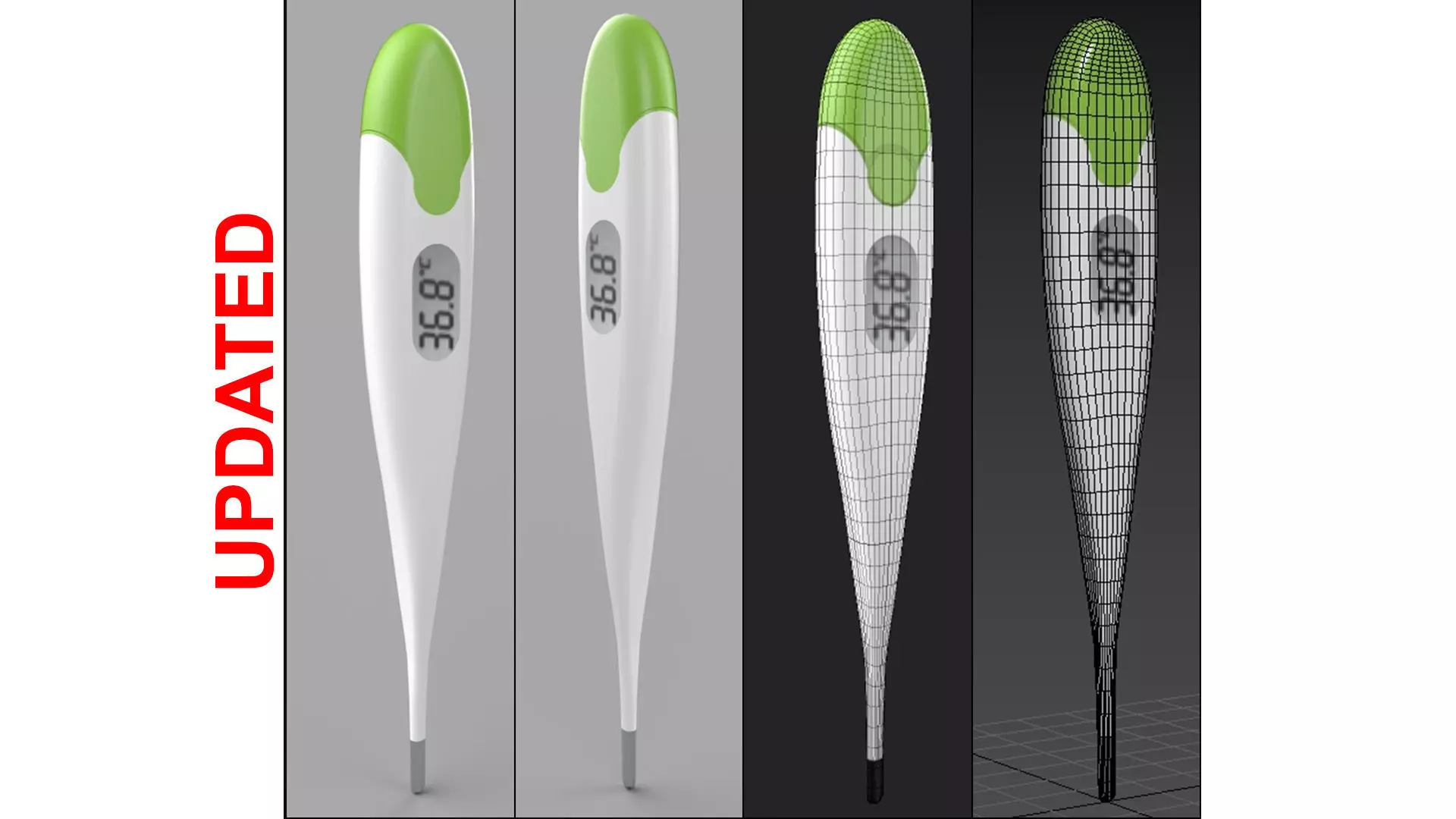 Digital Thermometer M2 Low-poly 3D model_0