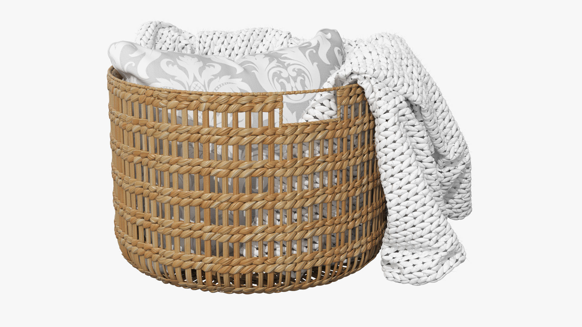 Josie Woven Basket Low-poly 3D model_3