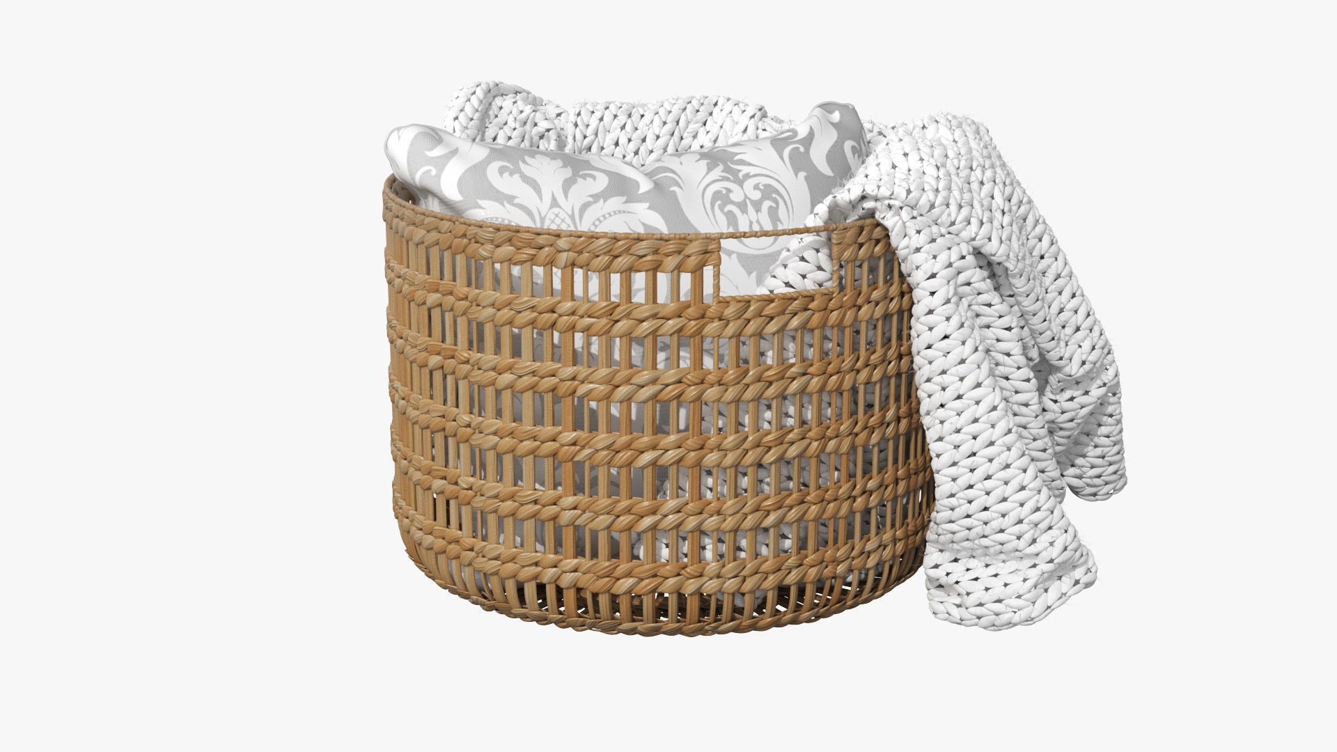 Josie Woven Basket Low-poly 3D model_20