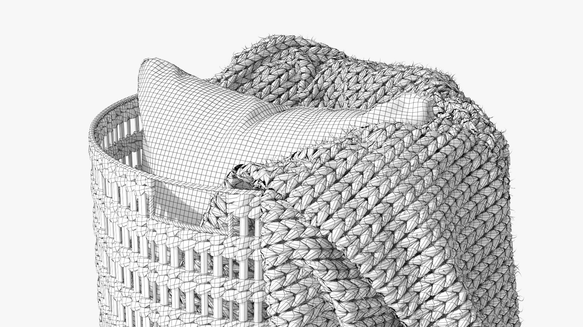 Josie Woven Basket Low-poly 3D model_11