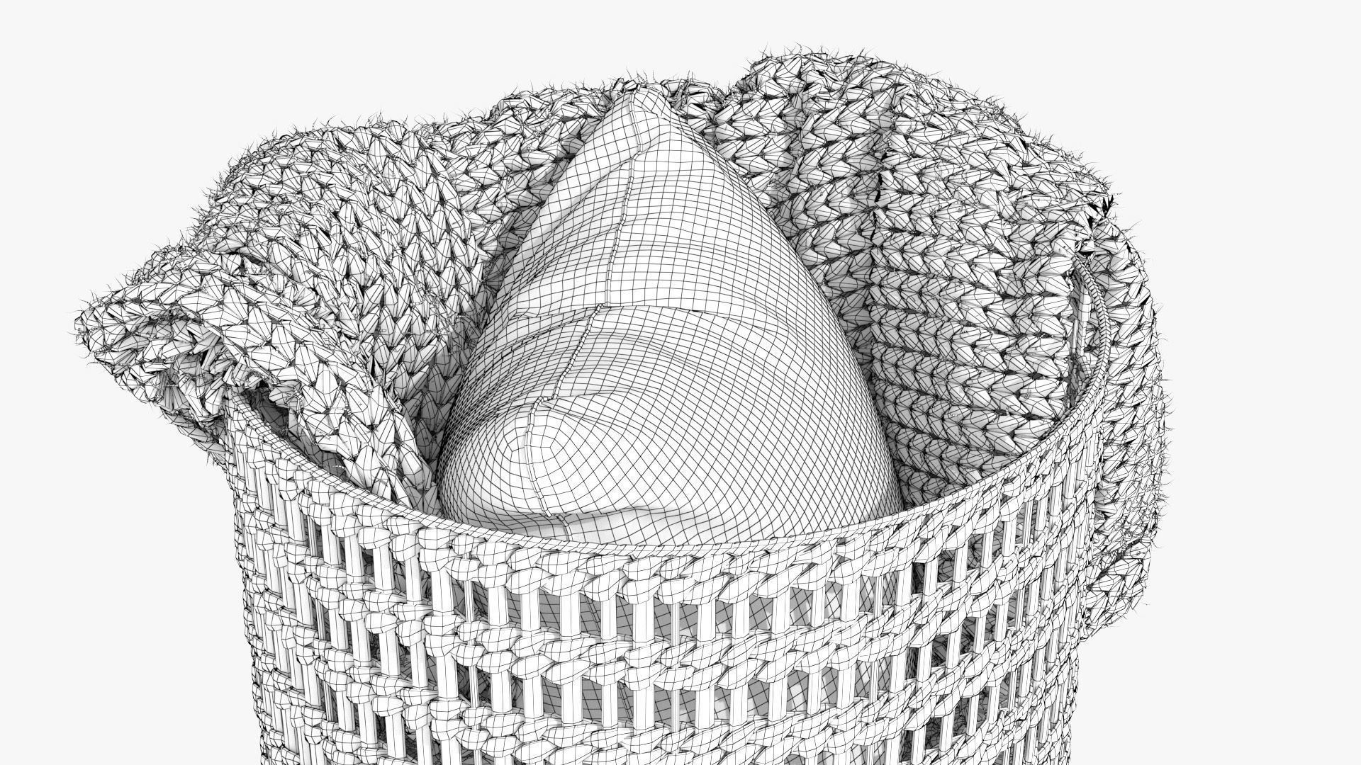Josie Woven Basket Low-poly 3D model_10