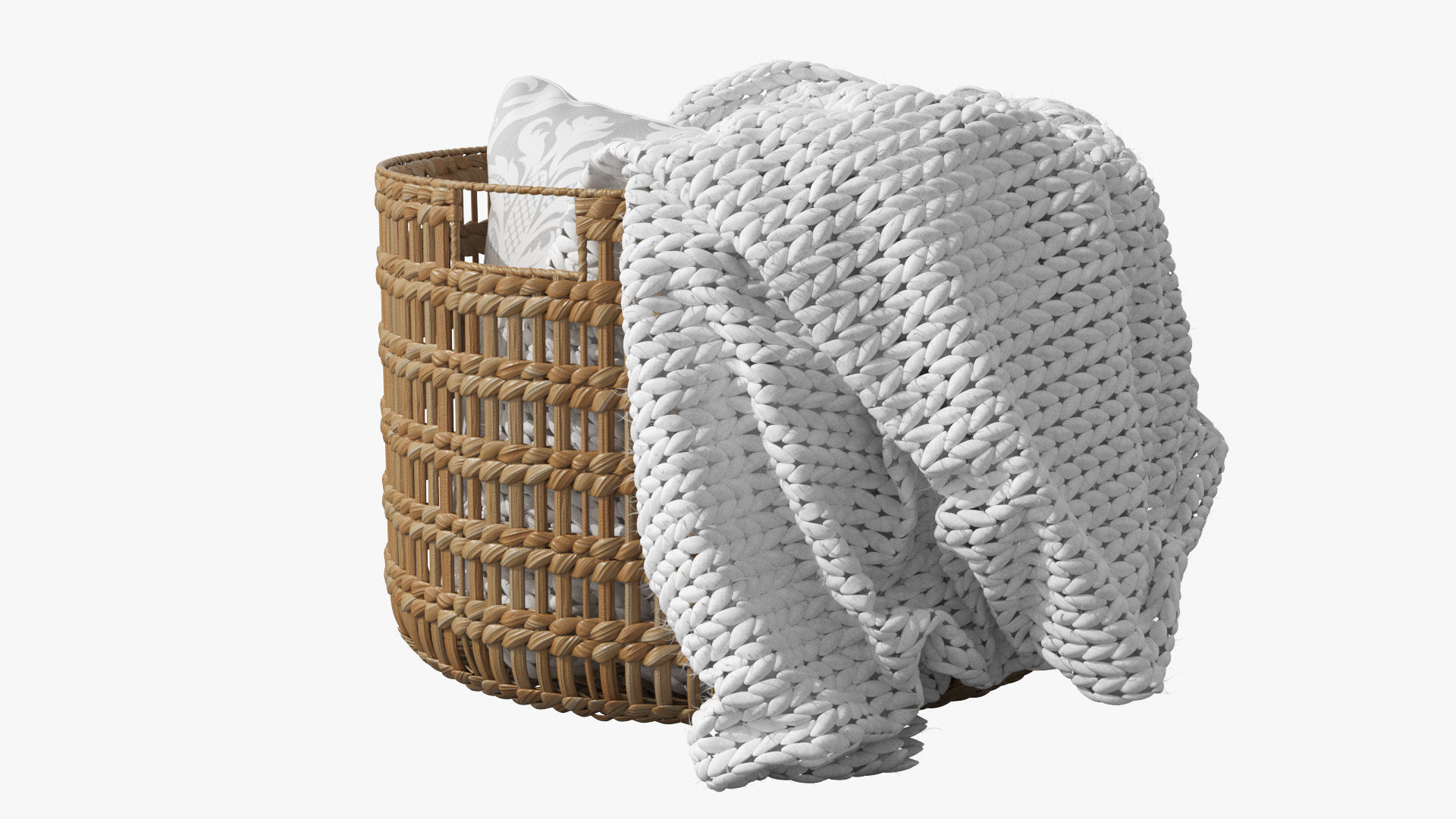 Josie Woven Basket Low-poly 3D model_1