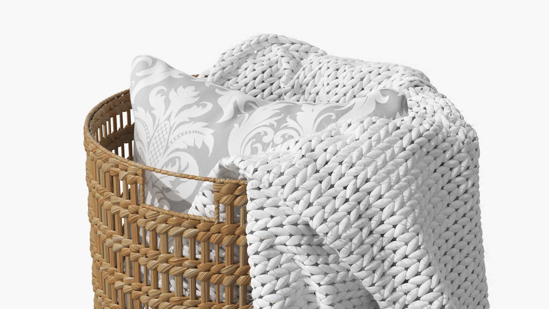 Josie Woven Basket Low-poly 3D model_8