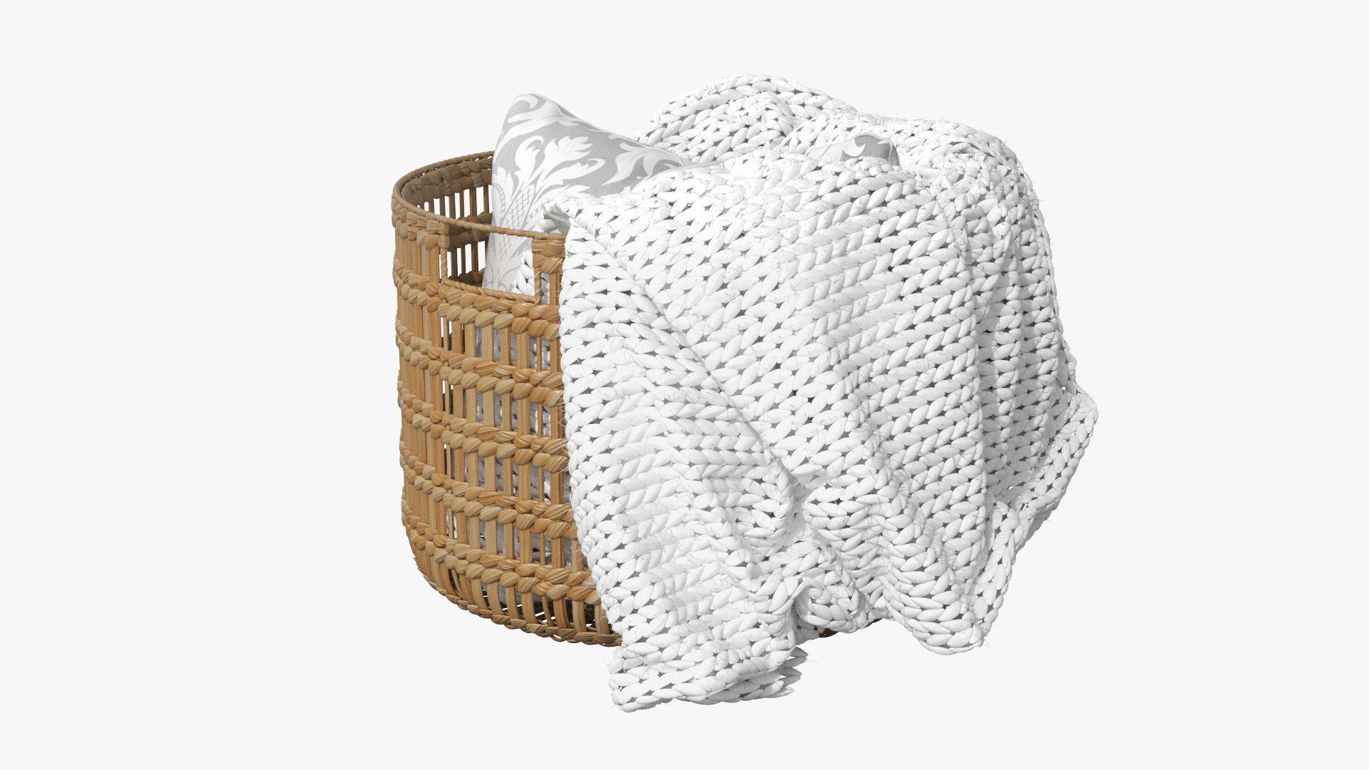 Josie Woven Basket Low-poly 3D model_30