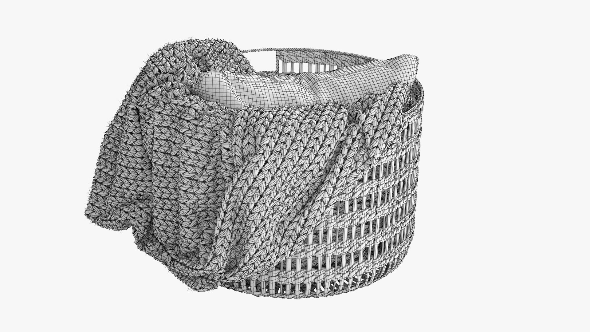 Josie Woven Basket Low-poly 3D model_13