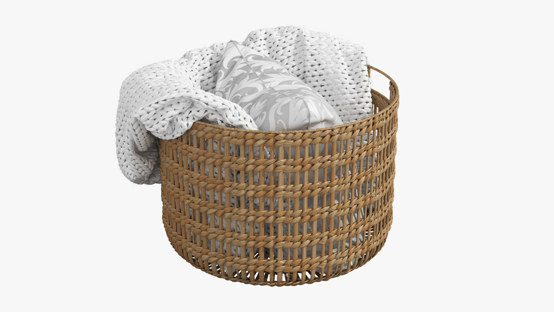 Josie Woven Basket Low-poly 3D model_7