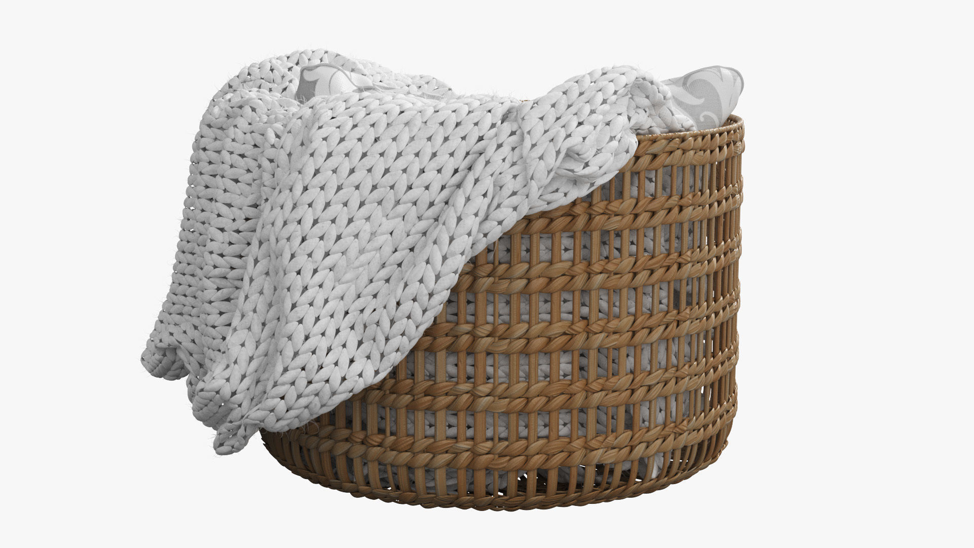 Josie Woven Basket Low-poly 3D model_5