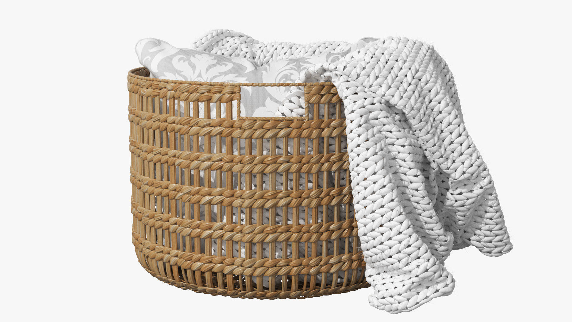 Josie Woven Basket Low-poly 3D model_2