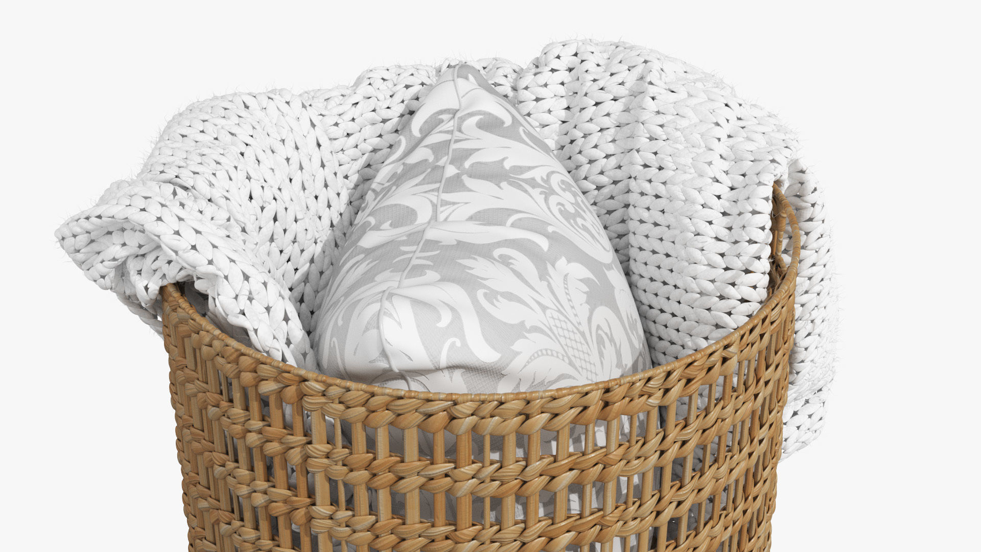 Josie Woven Basket Low-poly 3D model_9