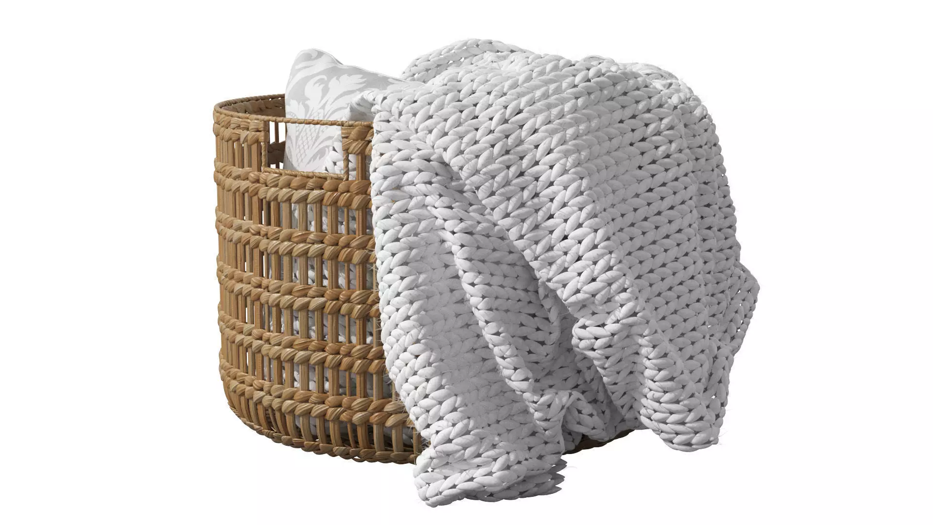 Josie Woven Basket Low-poly 3D model_0