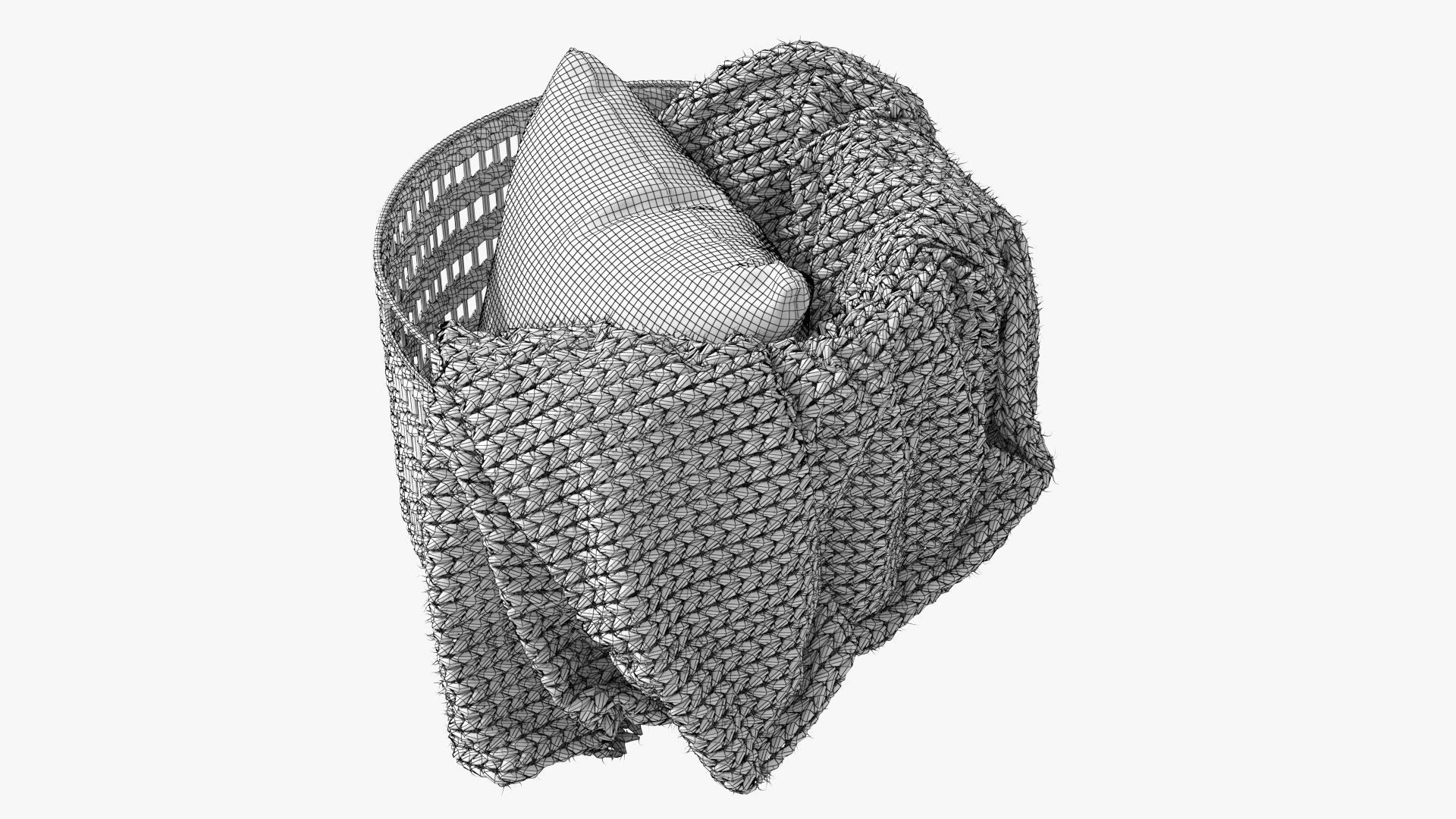Josie Woven Basket Low-poly 3D model_15