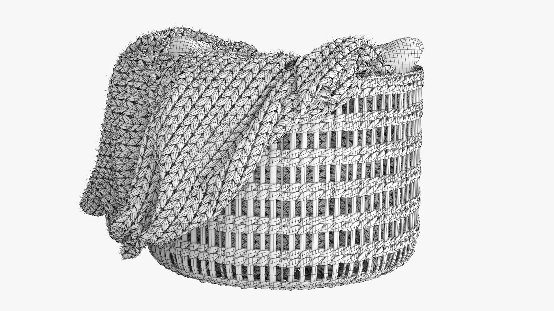 Josie Woven Basket Low-poly 3D model_14