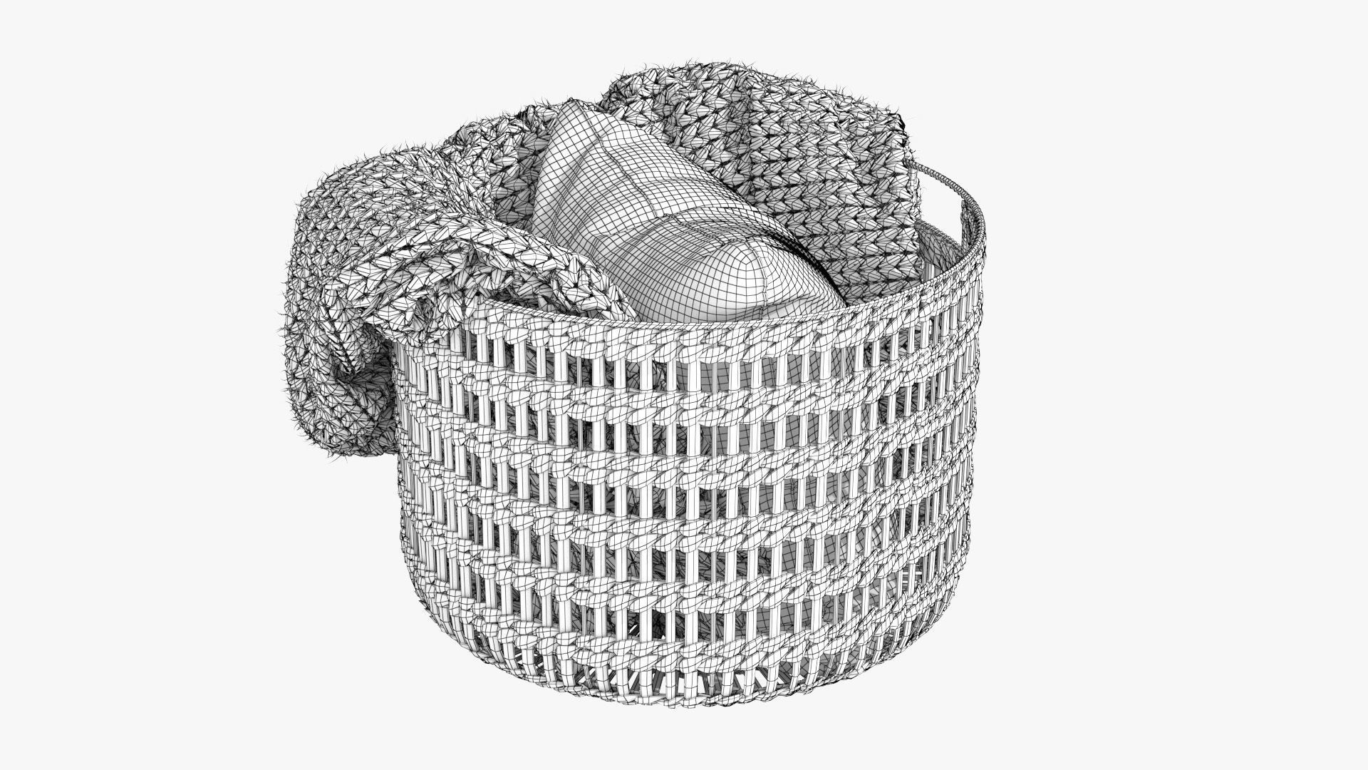 Josie Woven Basket Low-poly 3D model_12