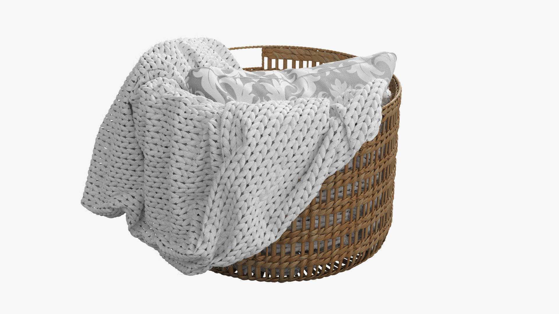 Josie Woven Basket Low-poly 3D model_6