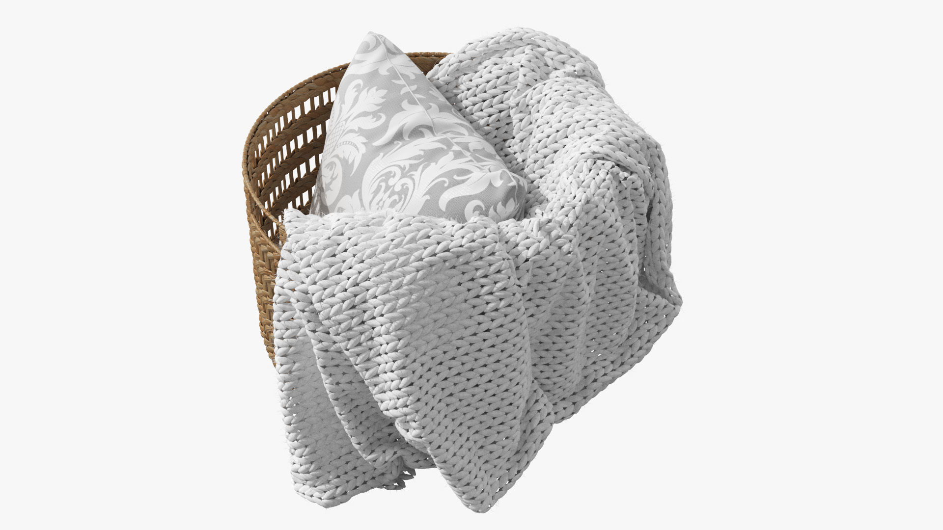Josie Woven Basket Low-poly 3D model_4