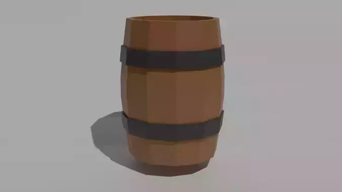 Low poly wooden Barrel