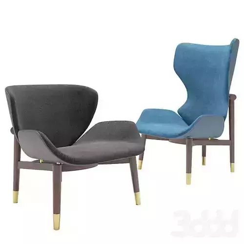 Baxter Jorgen armchair Low-poly 3D model