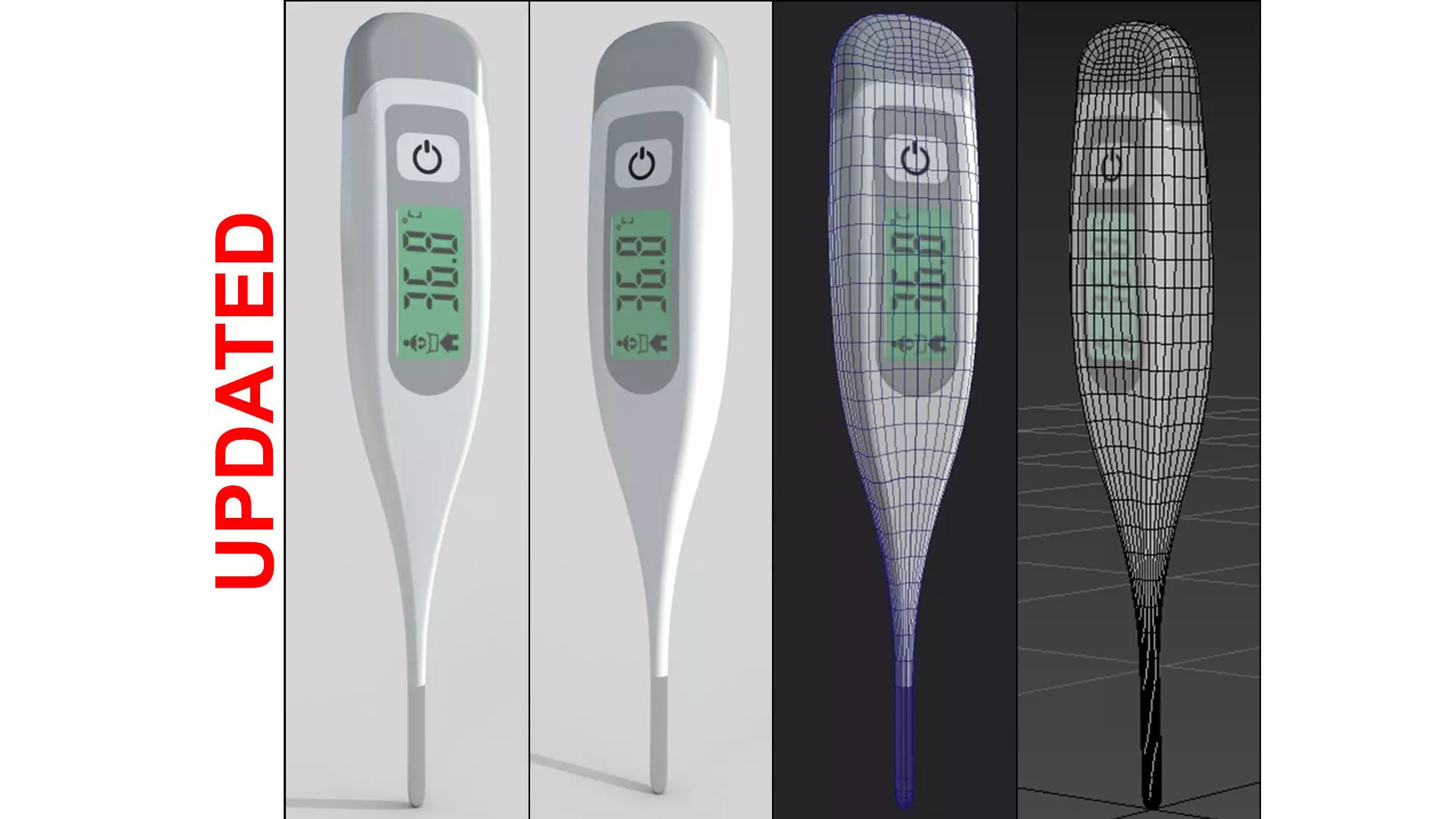 Digital Thermometer M5 Low-poly 3D model_0