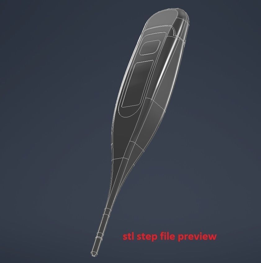 Digital Thermometer M5 Low-poly 3D model_16