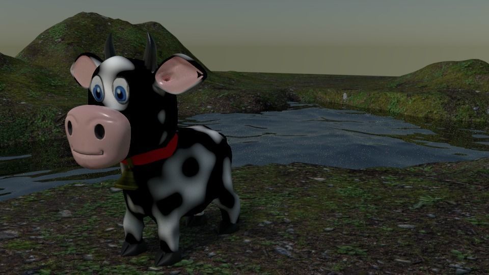 cartoon cow Free 3D model_1