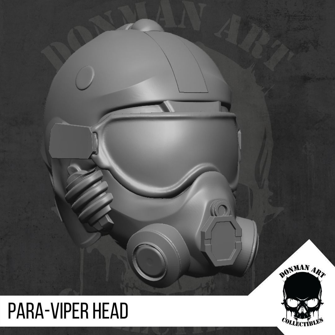 Para Viper Head for action figures 3D print model_18