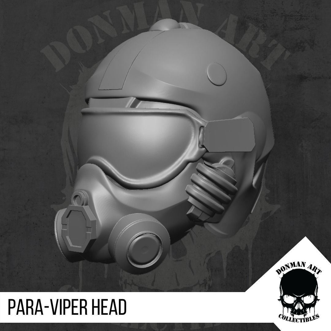 Para Viper Head for action figures 3D print model_2