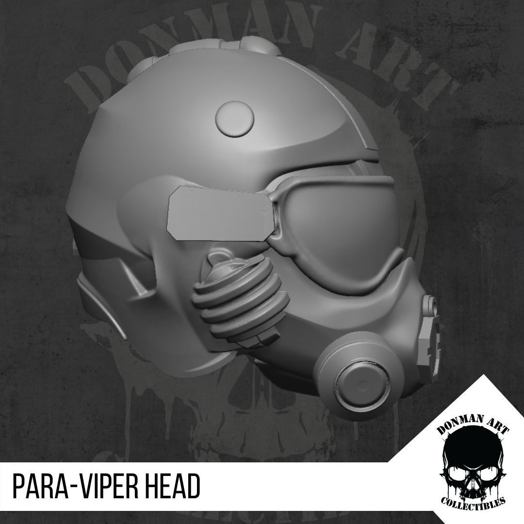 Para Viper Head for action figures 3D print model_9