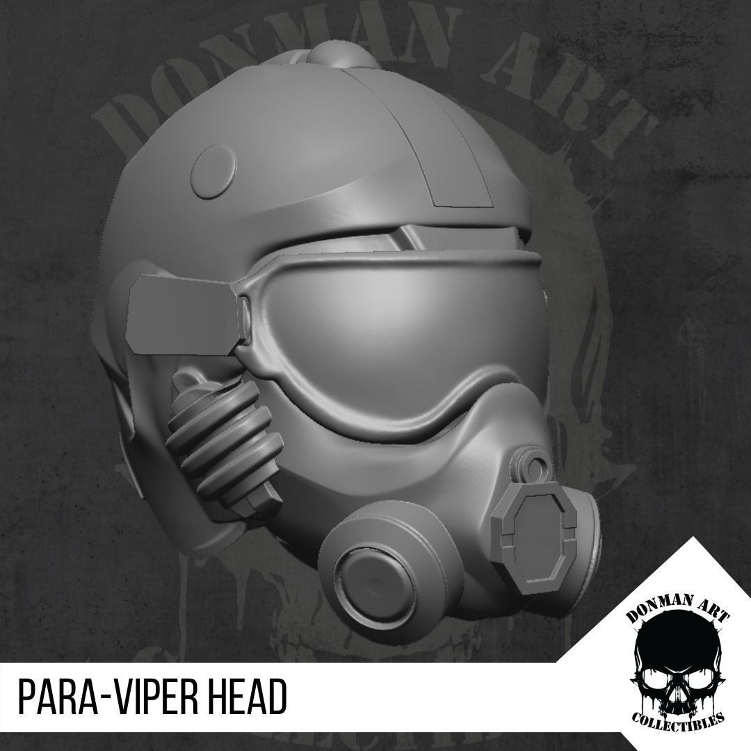 Para Viper Head for action figures 3D print model_1
